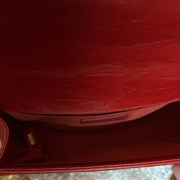 Chanel Red Chevron Quilted Shoulder Bag - Picture 5 of 8